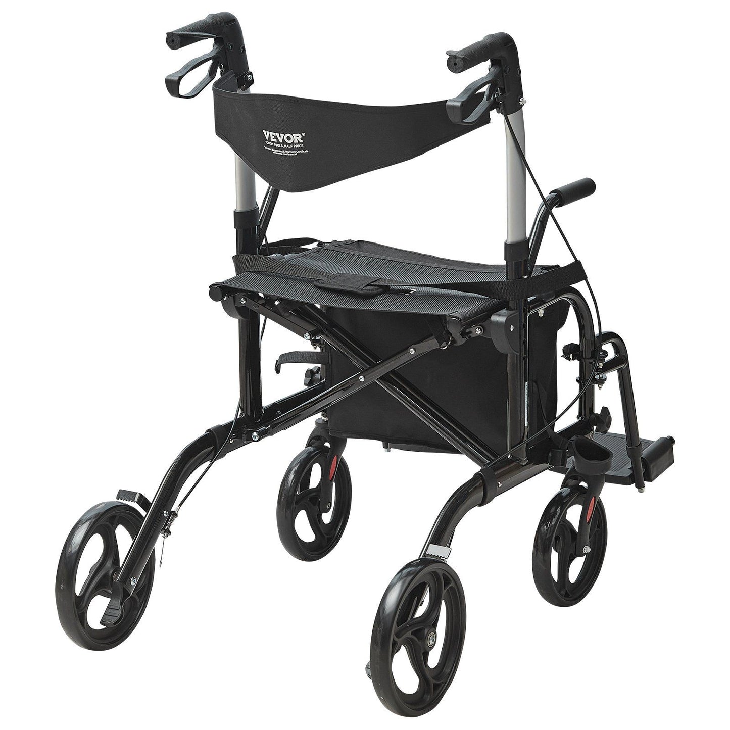 2 in 1 Rollator Walker & Transport Chair for Seniors, Folding Rolling Walker Wheelchair Combo & Footrests, V952-EHYZXQCKJLQ8L86XDV0