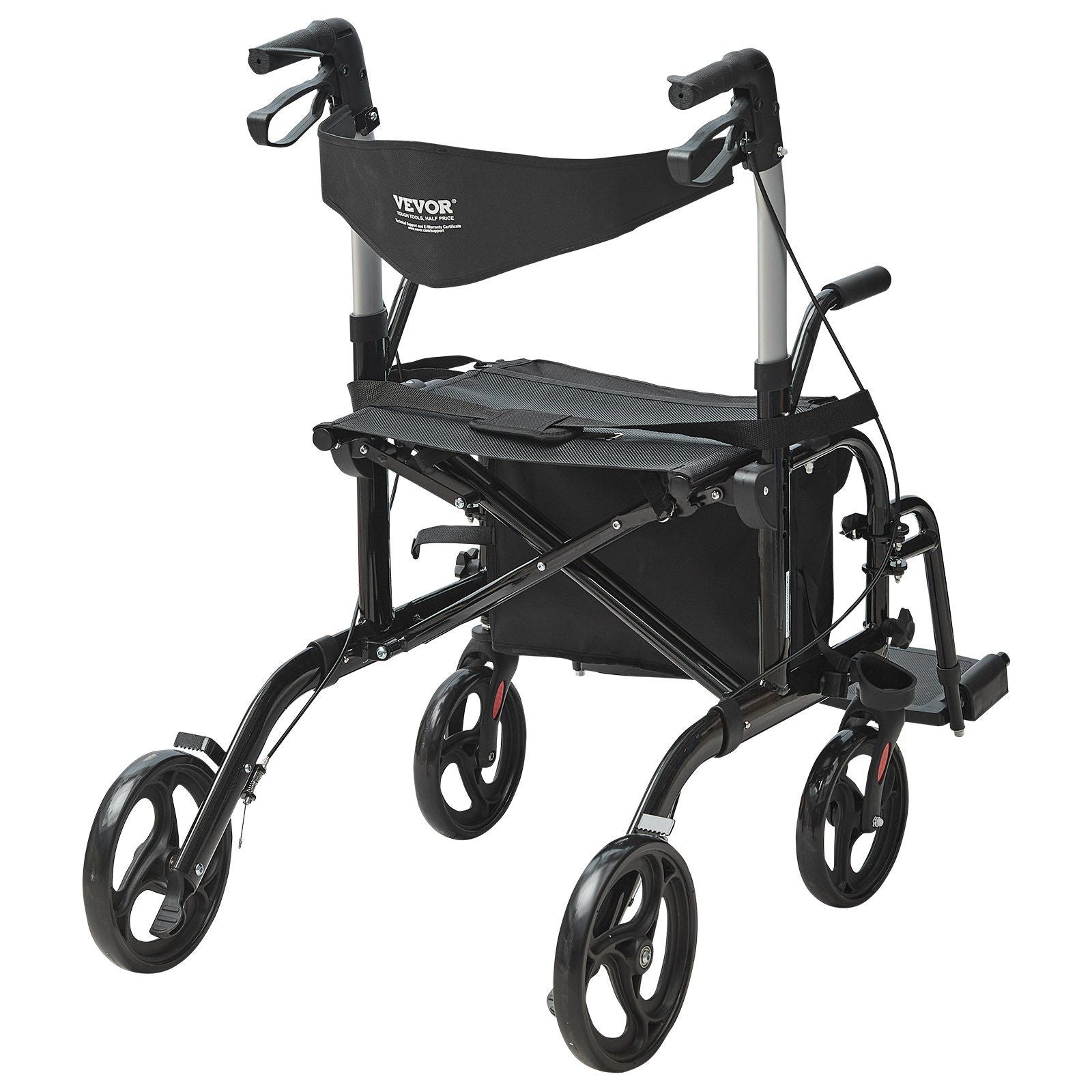 2 in 1 Rollator Walker & Transport Chair for Seniors, Folding Rolling Walker Wheelchair Combo & Footrests, V952-EHYZXQCKJLQ8L86XDV0