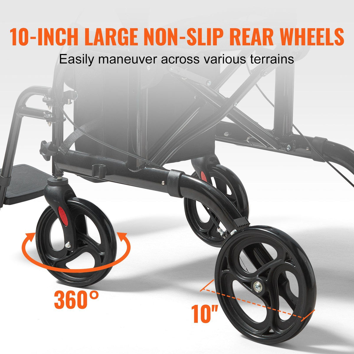 2 in 1 Rollator Walker & Transport Chair for Seniors, Folding Rolling Walker Wheelchair Combo & Footrests, V952-EHYZXQCKJLQ8L86XDV0