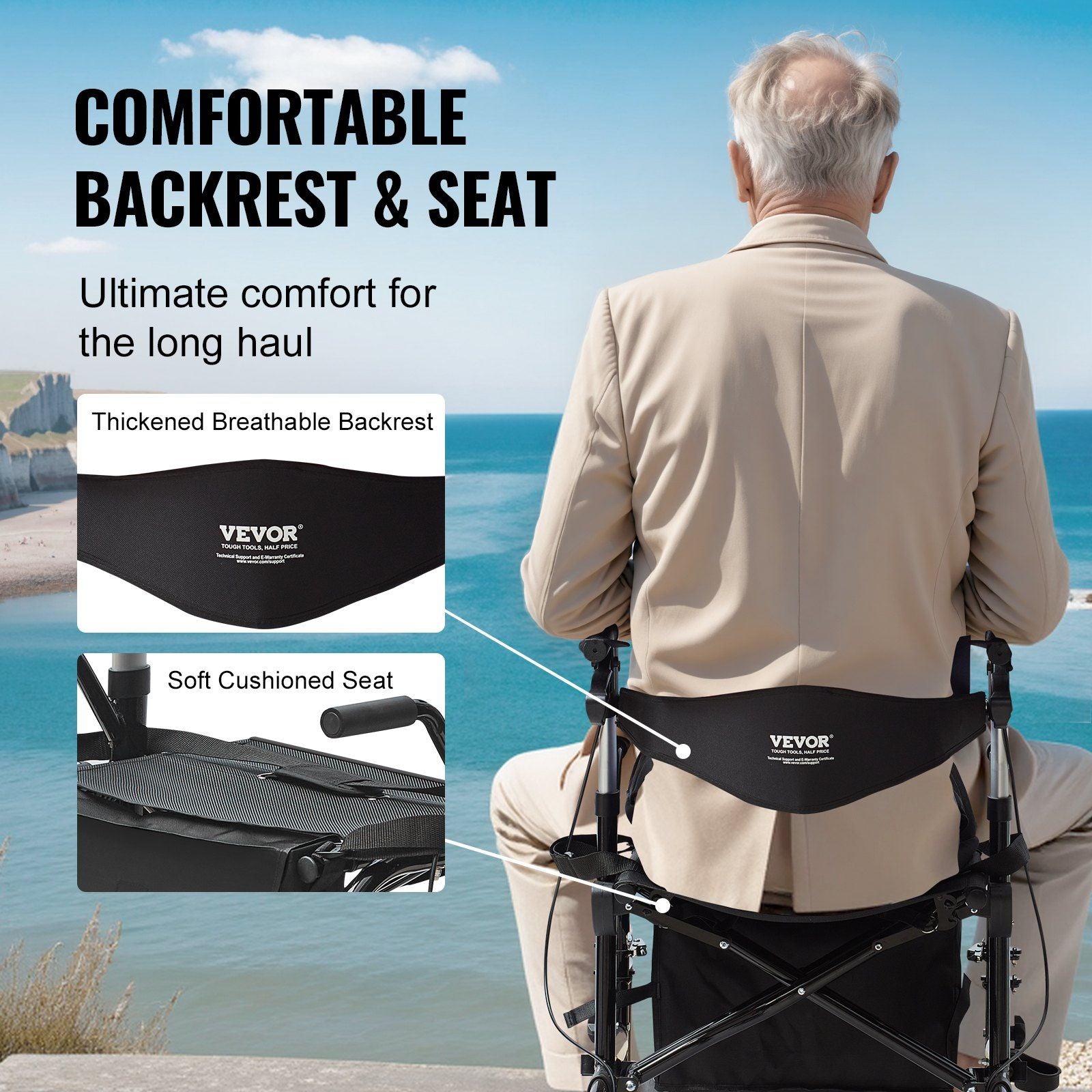 2 in 1 Rollator Walker & Transport Chair for Seniors, Folding Rolling Walker Wheelchair Combo & Footrests, V952-EHYZXQCKJLQ8L86XDV0