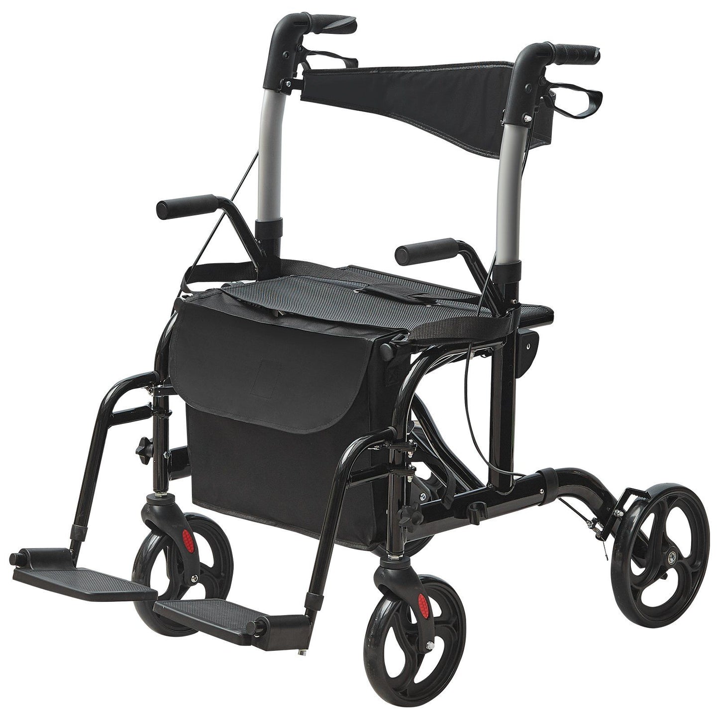 2 in 1 Rollator Walker & Transport Chair for Seniors, Folding Rolling Walker Wheelchair Combo & Footrests, V952-EHYZXQCKJLQ8L86XDV0