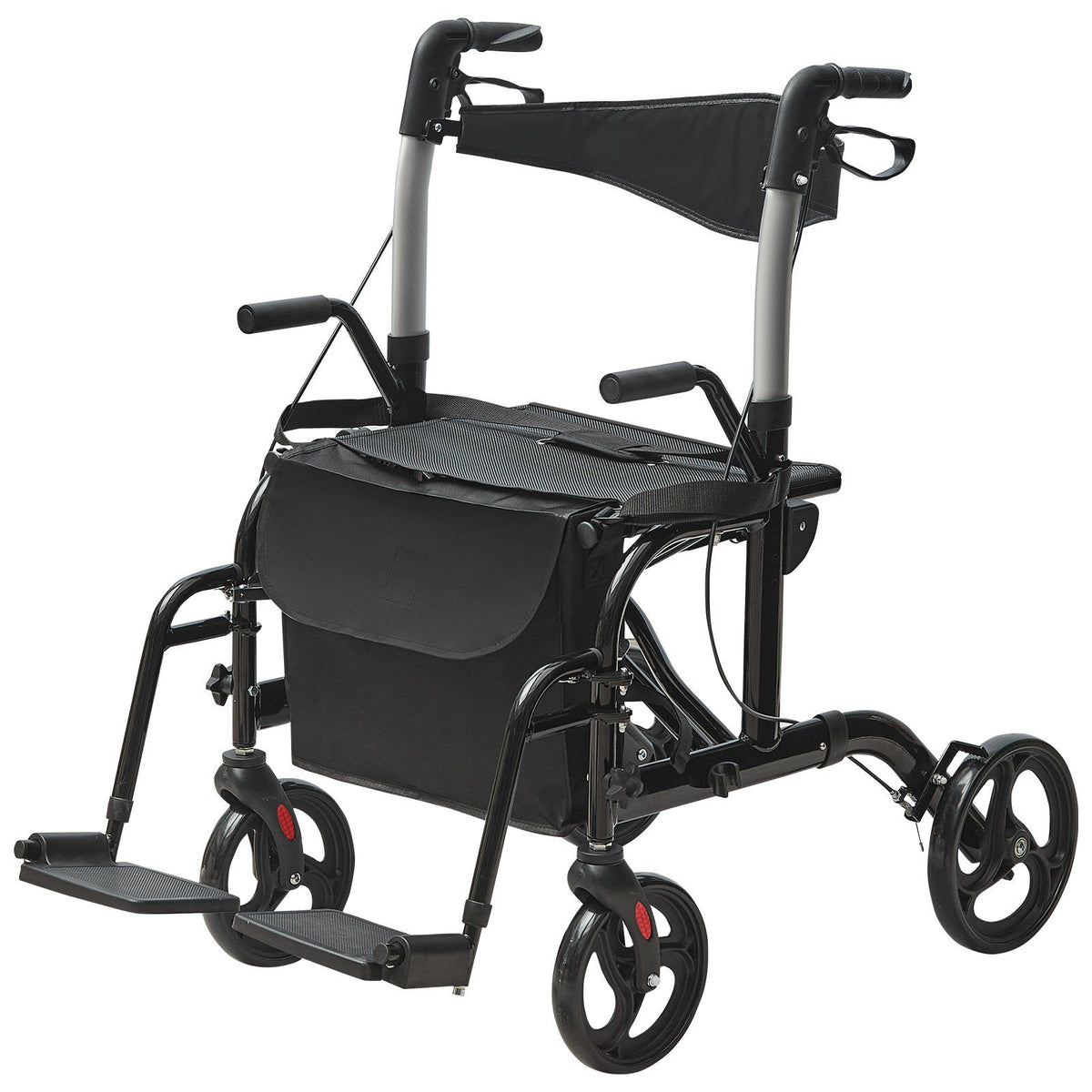 2 in 1 Rollator Walker & Transport Chair for Seniors, Folding Rolling Walker Wheelchair Combo & Footrests, V952-EHYZXQCKJLQ8L86XDV0