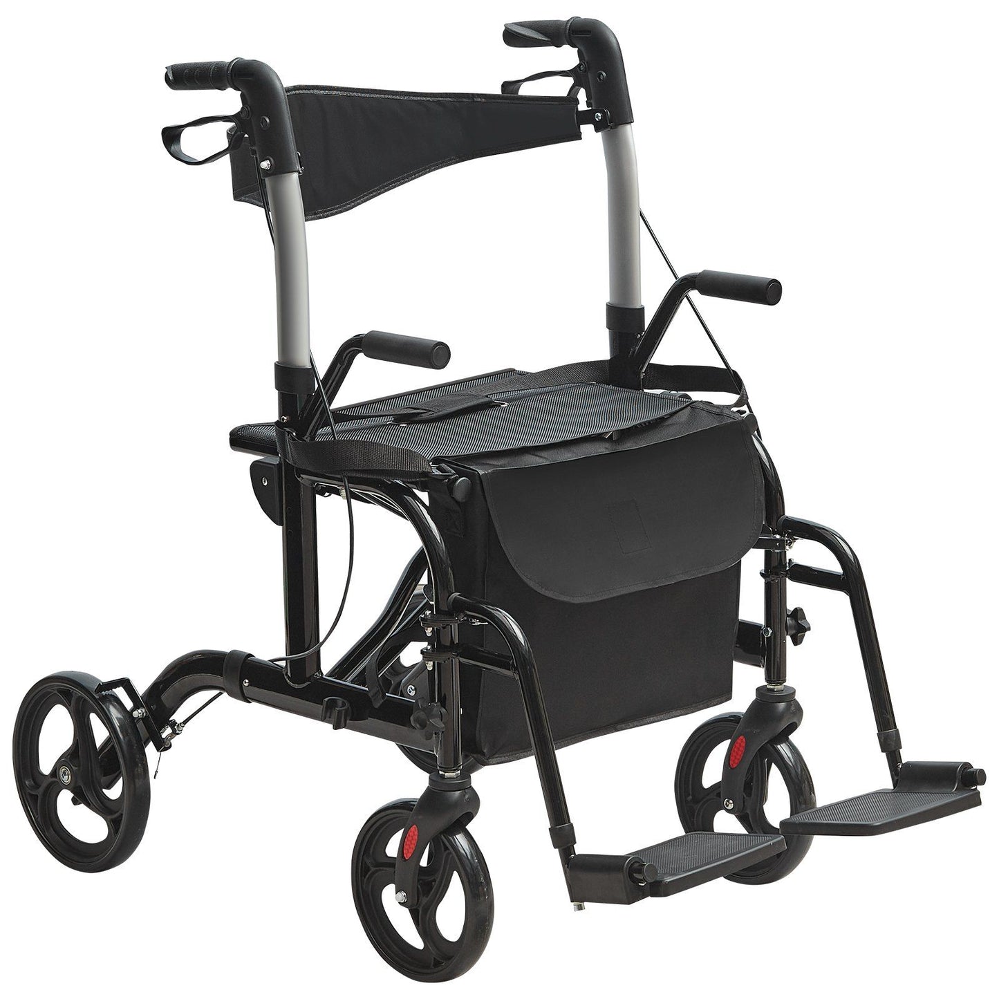 2 in 1 Rollator Walker & Transport Chair for Seniors, Folding Rolling Walker Wheelchair Combo & Footrests, V952-EHYZXQCKJLQ8L86XDV0
