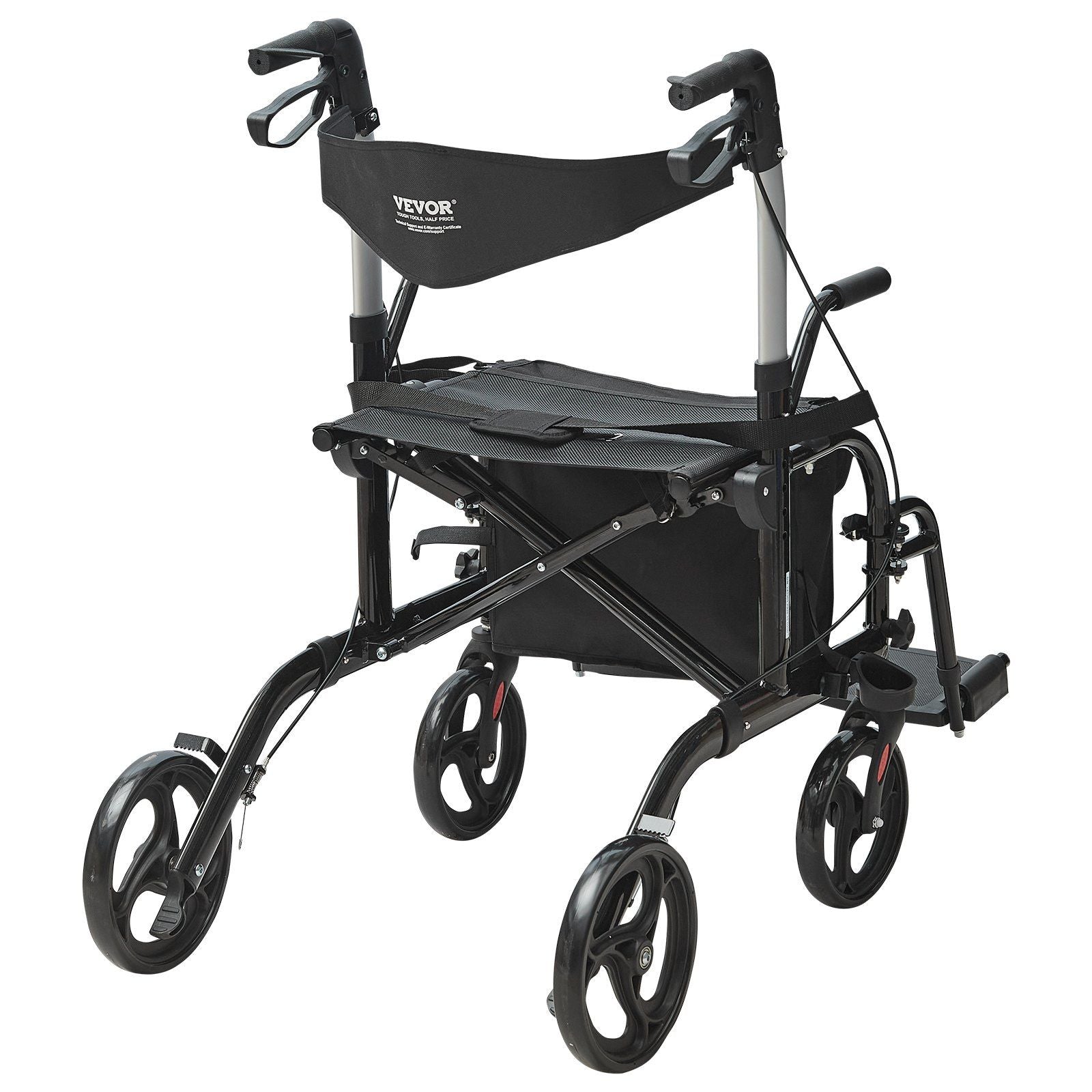 2 in 1 Rollator Walker & Transport Chair for Seniors, Folding Rolling Walker Wheelchair Combo & Footrests, V952-EHYZXQCKJLQ8L86XDV0