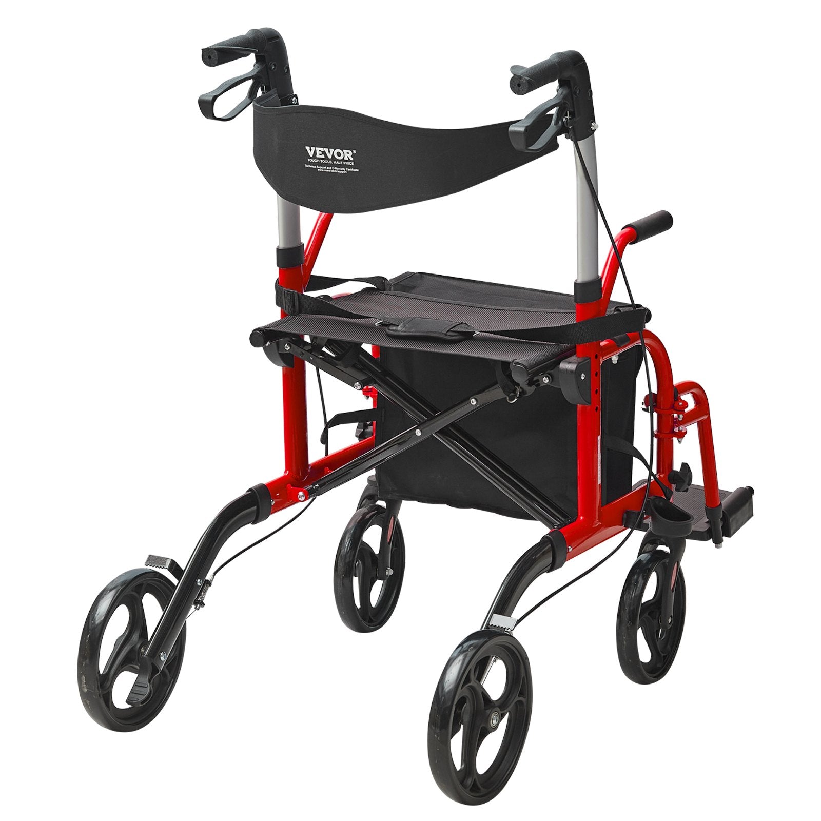 2 in 1 Rollator Walker & Transport Chair for Seniors, Folding Rolling Walker Wheelchair Combo & Footrests, V952-EHYZXQCKJLQ8WW1ZSV0