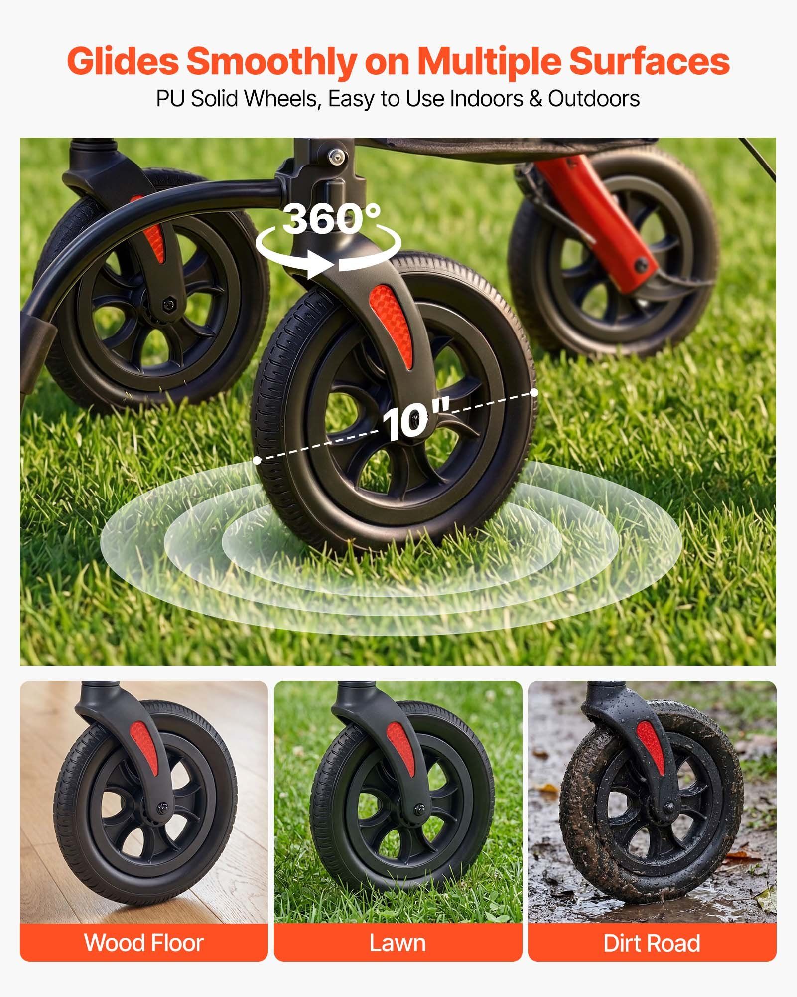 2-in-1 Rollator Walker & Transport Chair for Seniors, Foldable Rolling Walker Wheelchair, Lightweight V952-EHYZXQHSLHJ1ZK7KY001V0