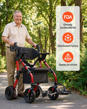 2-in-1 Rollator Walker & Transport Chair for Seniors, Foldable Rolling Walker Wheelchair, Lightweight V952-EHYZXQHSLHJ1ZK7KY001V0