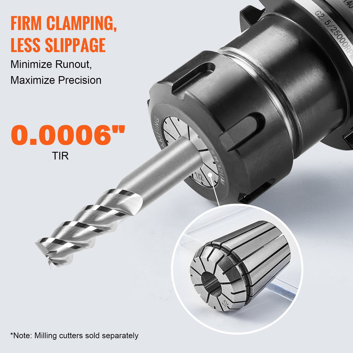 25 pcs ER32 Collet Set, 1/16''-13/16'', ER32 Spring Collet Chuck Set, 0.0006"/15 um TIR Lathe Chuck Tool with V952-ERJTER3225J000A7AV0