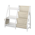 3-Tier Kids Bookshelf, Toy Storage Organizer for Toddler, Book Shelf for Kids Rooms with Sling Book Rack and V952-ETCWJJDJS314YWJPR001V0