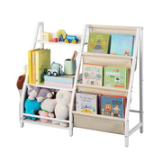 3-Tier Kids Bookshelf, Toy Storage Organizer for Toddler, Book Shelf for Kids Rooms with Sling Book Rack and V952-ETCWJJDJS314YWJPR001V0