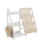 3-Tier Kids Bookshelf, Toy Storage Organizer for Toddler, Book Shelf for Kids Rooms with Sling Book Rack and V952-ETCWJJDJS314YWJPR001V0