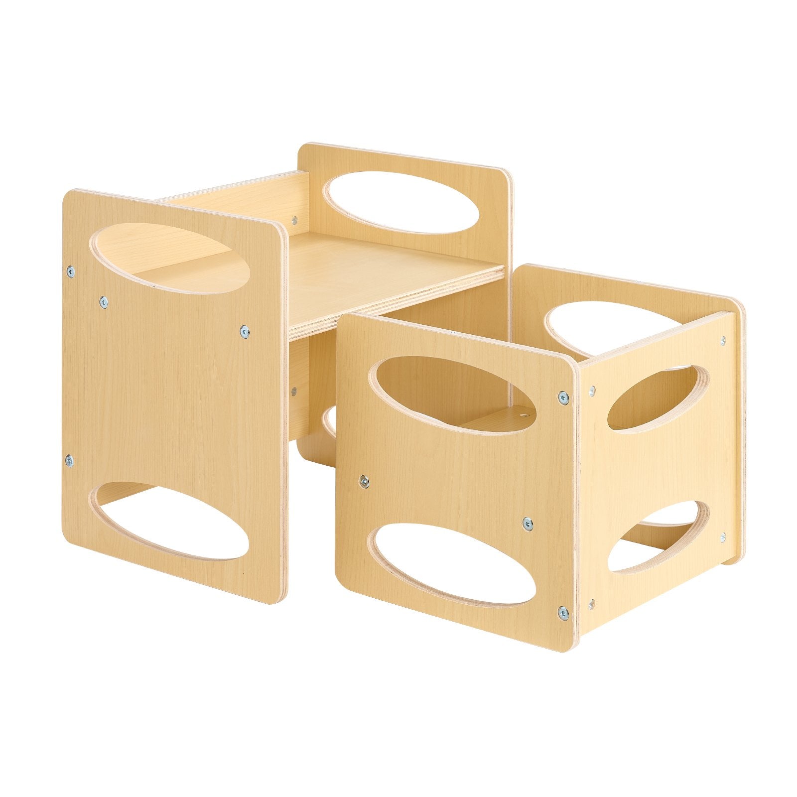 Montessori Weaning Table and Chair Set, Wooden Toddler Table and Chair Set for Aged 1-5, Adjustable Height V952-ETDNZY1513216DOMUV0