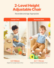 Montessori Weaning Table and Chair Set, Wooden Toddler Table and Chair Set for Aged 1-5, Adjustable Height V952-ETDNZY1513216DOMUV0