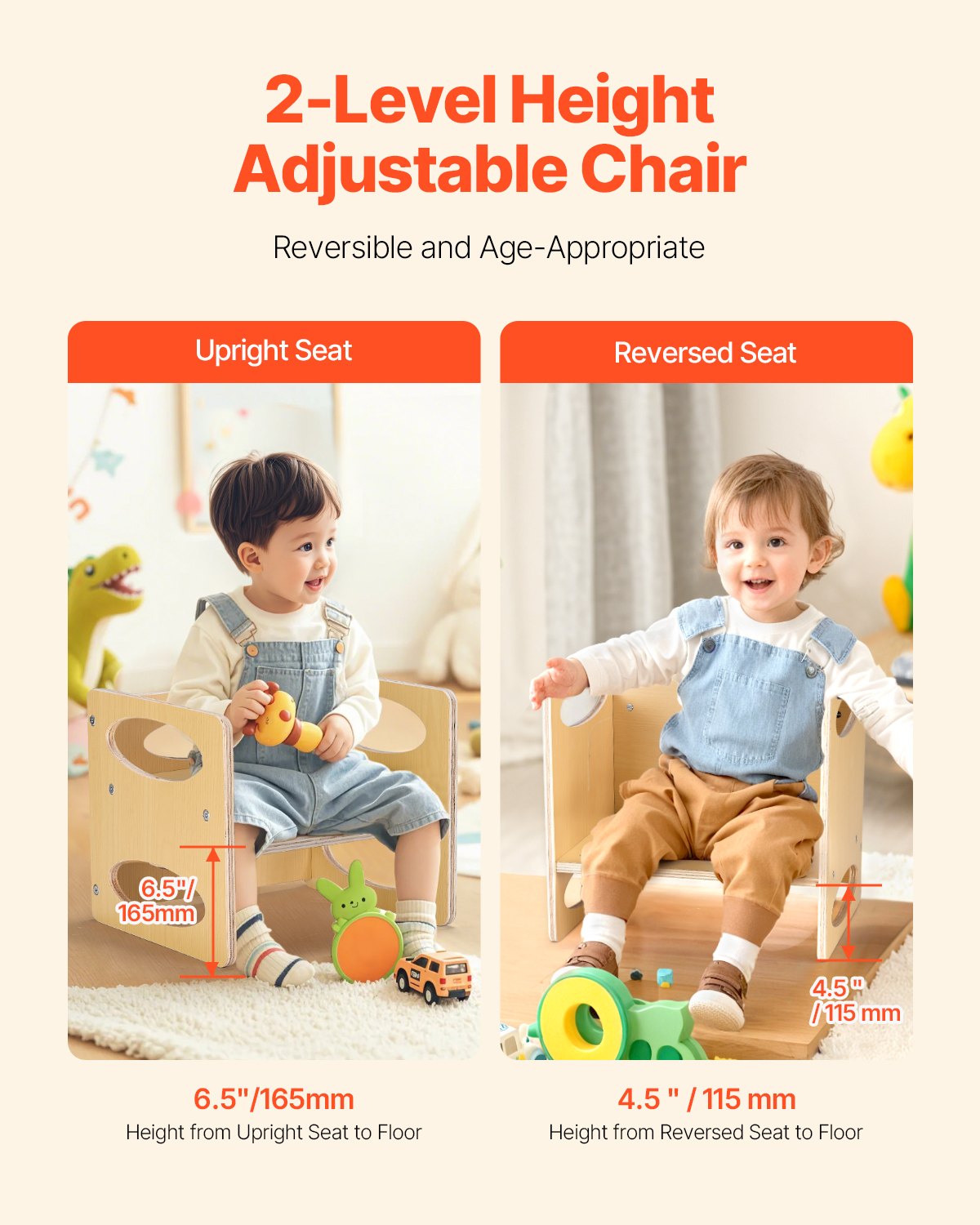 Montessori Weaning Table and Chair Set, Wooden Toddler Table and Chair Set for Aged 1-5, Adjustable Height V952-ETDNZY1513216DOMUV0
