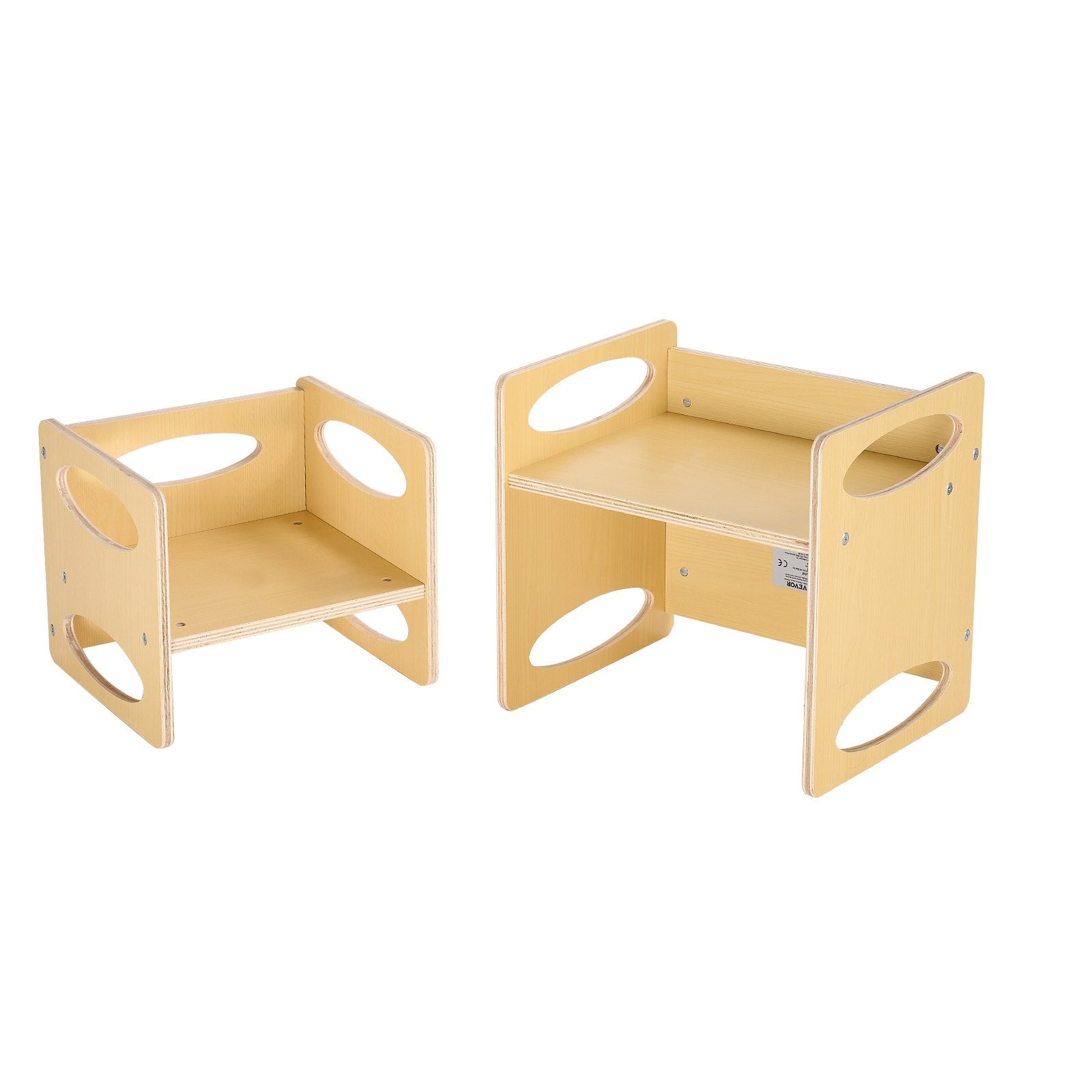 Montessori Weaning Table and Chair Set, Wooden Toddler Table and Chair Set for Aged 1-5, Adjustable Height V952-ETDNZY1513216DOMUV0