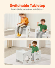 Montessori Weaning Table and Chair Set, Wooden Toddler Table and Chair Set for Aged 1-5, Adjustable Height V952-ETDNZY151321XG9U9V0