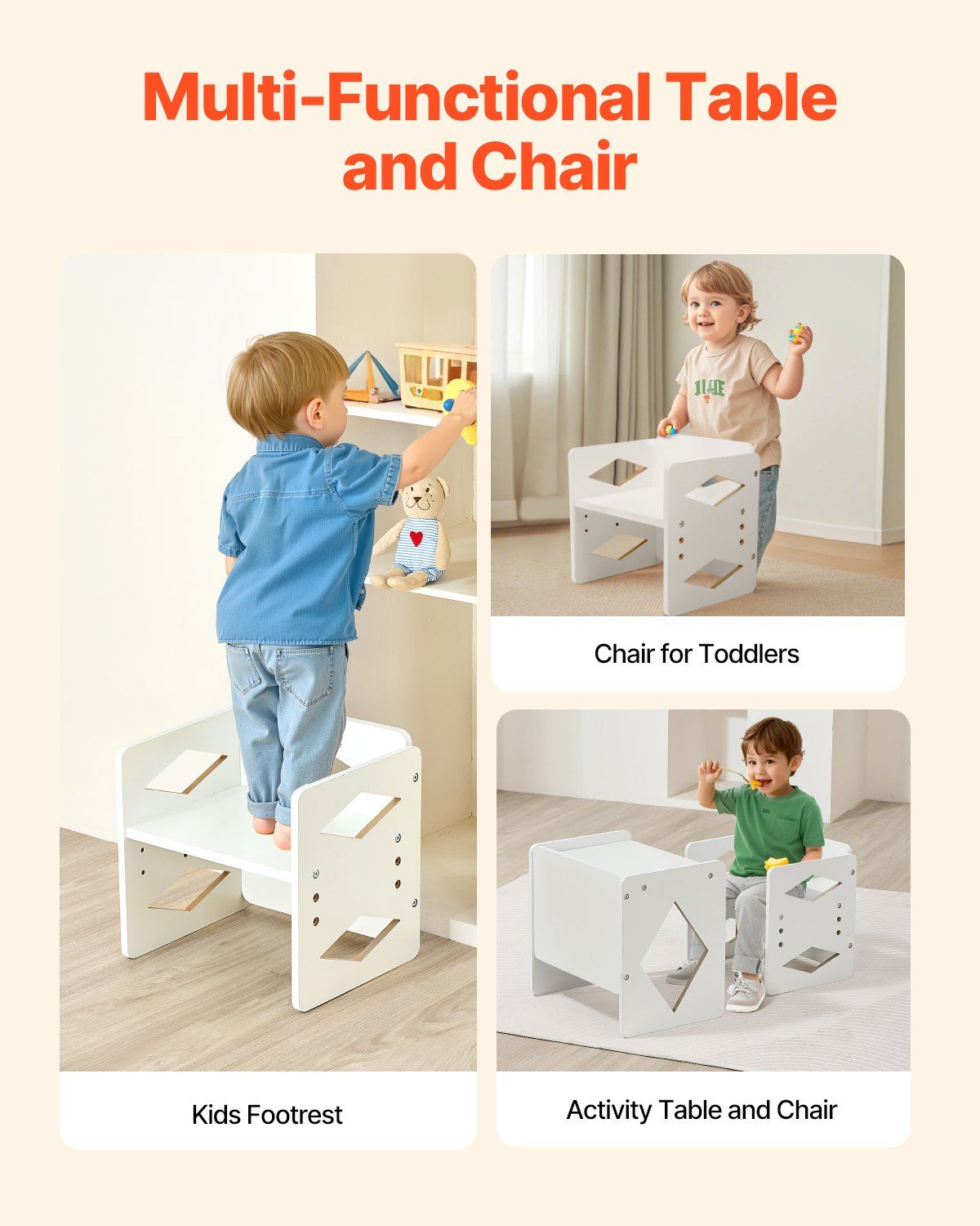 Montessori Weaning Table and Chair Set, Wooden Toddler Table and Chair Set for Aged 1-5, Adjustable Height V952-ETDNZY151321XG9U9V0
