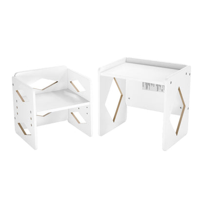 Montessori Weaning Table and Chair Set, Wooden Toddler Table and Chair Set for Aged 1-5, Adjustable Height V952-ETDNZY151321XG9U9V0