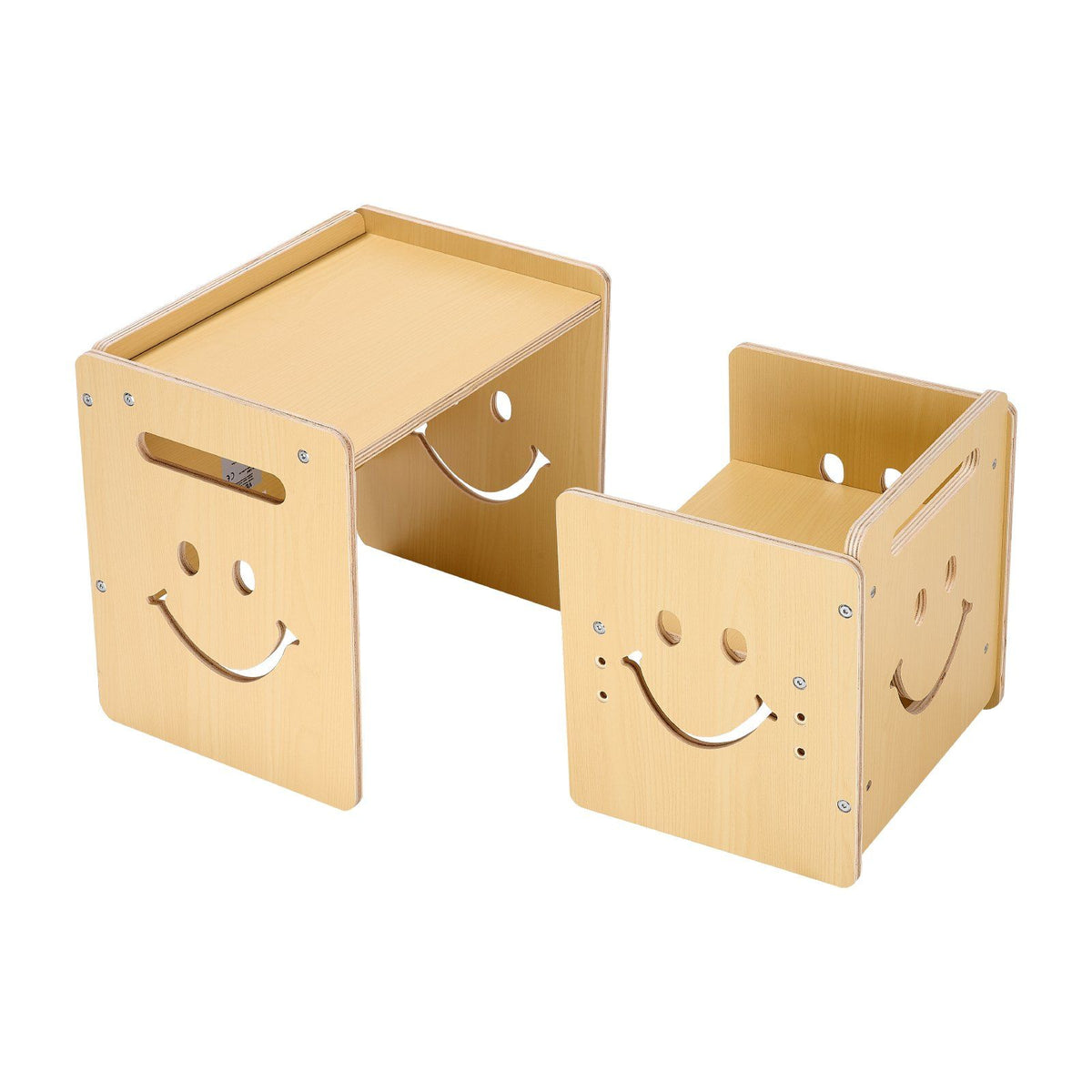 Montessori Weaning Table and Chair Set, 3 In 1 Wooden Toddler Table and Chairs with Chalkboard, Adjustable V952-ETDNZY1708118E4HMV0