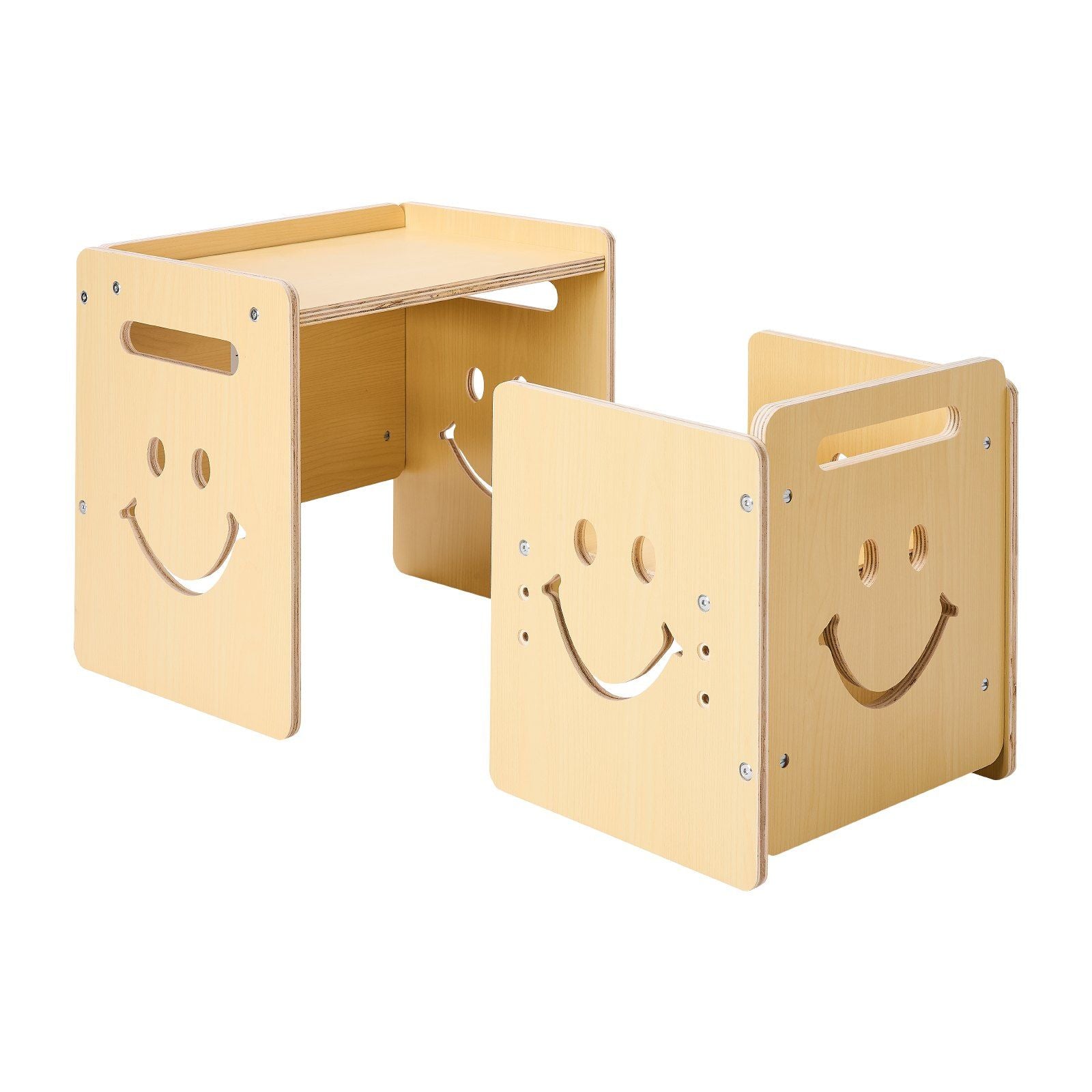 Montessori Weaning Table and Chair Set, 3 In 1 Wooden Toddler Table and Chairs with Chalkboard, Adjustable V952-ETDNZY1708118E4HMV0
