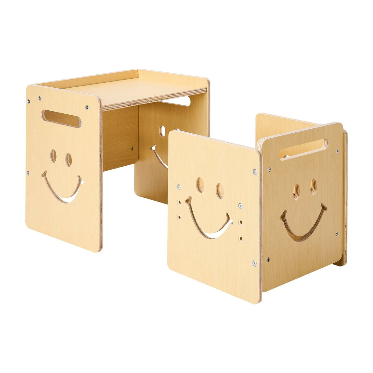 Montessori Weaning Table and Chair Set, 3 In 1 Wooden Toddler Table and Chairs with Chalkboard, Adjustable V952-ETDNZY1708118E4HMV0
