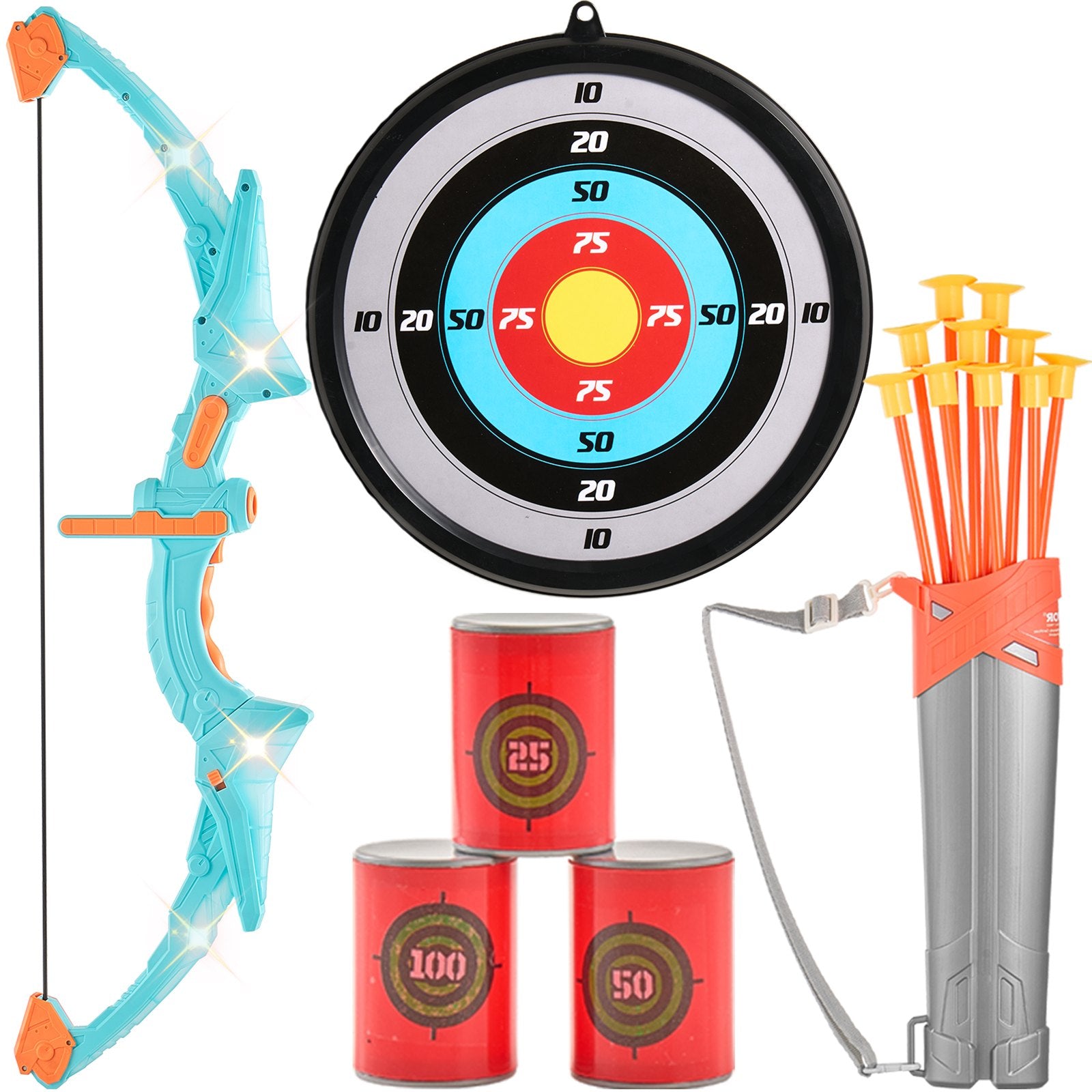 Kids Bow and Arrow Set LED Light Up Outdoor Archery Kit Children 10 Arrows V952-ETGJTZDBTZDBZO2Z7V9