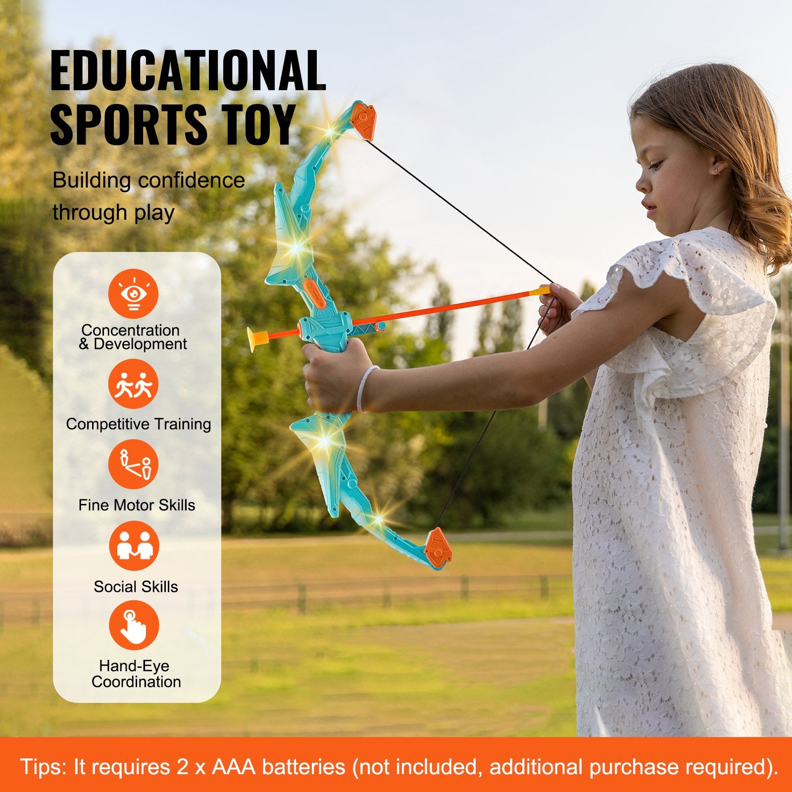 Kids Bow and Arrow Set LED Light Up Outdoor Archery Kit Children 10 Arrows V952-ETGJTZDBTZDBZO2Z7V9