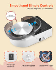 Mini Pottery Wheel, 158 mm Turntable, Forward and Reverse Rotation, Adjustable Speed, Electric Clay Wheel for V952-ETLPJFXBSWJBCWB9P001V3