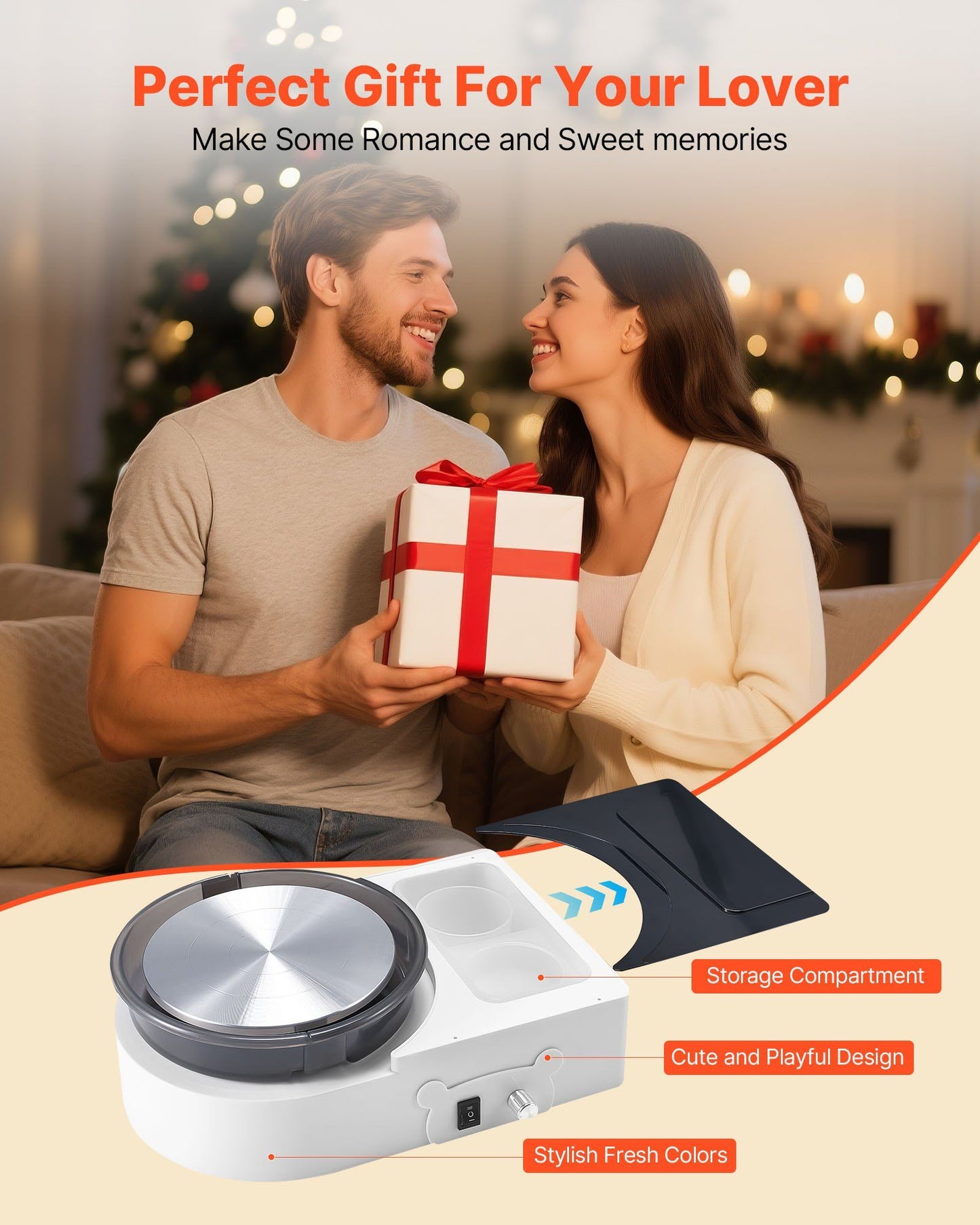 Mini Pottery Wheel, 158 mm Turntable, Forward and Reverse Rotation, Adjustable Speed, Electric Clay Wheel for V952-ETLPJFXBSWJBCWB9P001V3