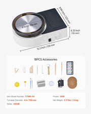 Mini Pottery Wheel, 158 mm Turntable, Forward and Reverse Rotation, Adjustable Speed, Electric Clay Wheel for V952-ETLPJFXBSWJBCWB9P001V3