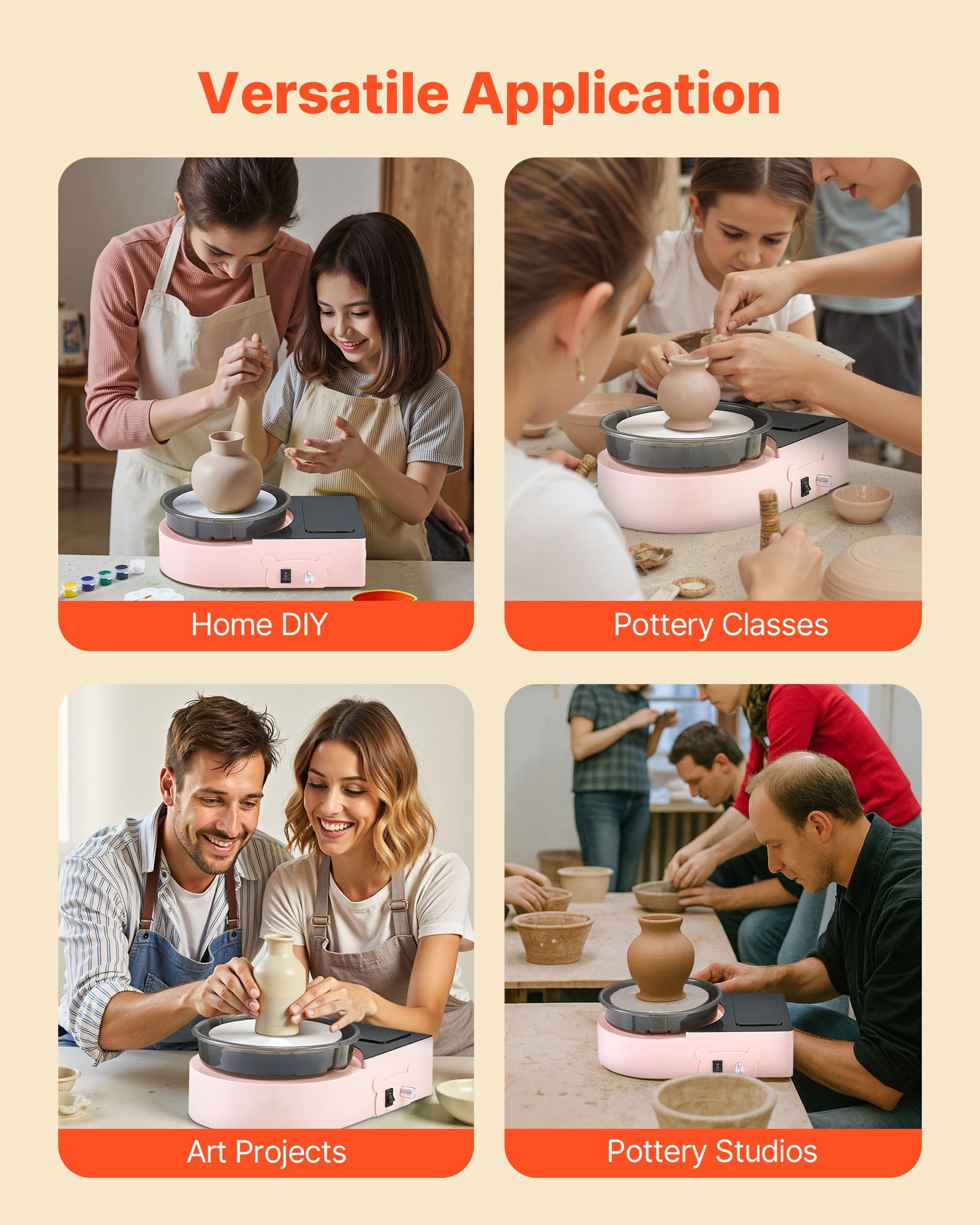 Mini Pottery Wheel, 158 mm Turntable, Forward and Reverse Rotation, Adjustable Speed, Electric Clay Wheel for V952-ETLPJFXFSWJBBPLIL001V3