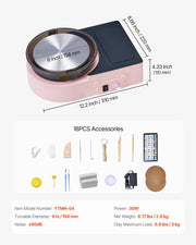 Mini Pottery Wheel, 158 mm Turntable, Forward and Reverse Rotation, Adjustable Speed, Electric Clay Wheel for V952-ETLPJFXFSWJBBPLIL001V3