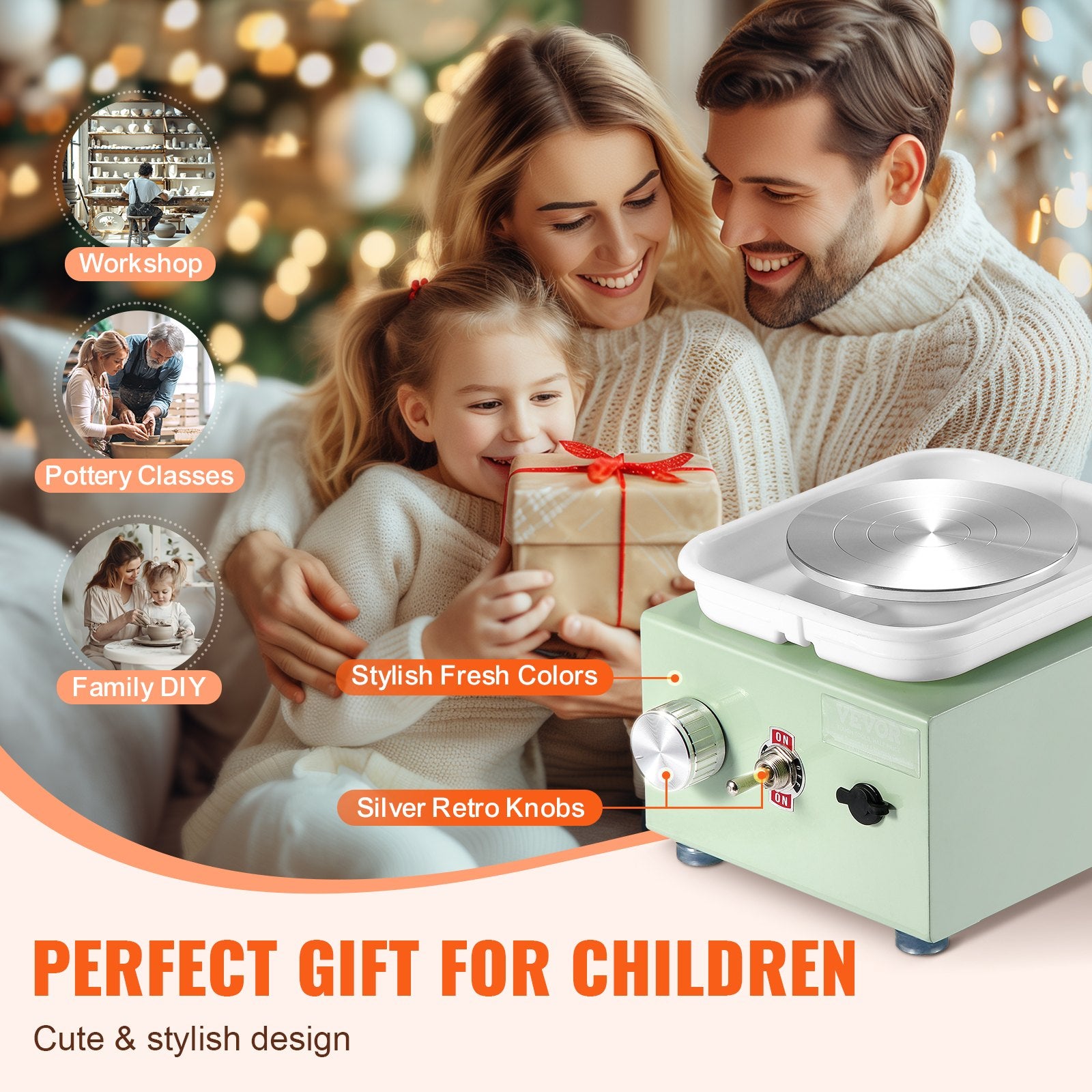 Mini Pottery Wheel, 0-320RPM Adjustable Speed Detachable Basin Forming Machine, 2.56in/3.94in 2 Turntables V952-ETLPJMNXWJBSCU1O5V3