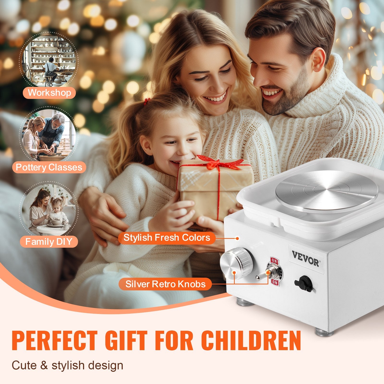 Mini Pottery Wheel Electric Ceramic Wheel Machine 0-320RPM Speed White V952-ETLPJMNXWJBSDTCZ1V3