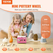 Mini Pottery Wheel Electric Ceramic Wheel Machine 0-320RPM Speed Pink V952-ETLPJMNXWJBSI0YBMV3