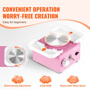 Mini Pottery Wheel Electric Ceramic Wheel Machine 0-320RPM Speed Pink V952-ETLPJMNXWJBSI0YBMV3