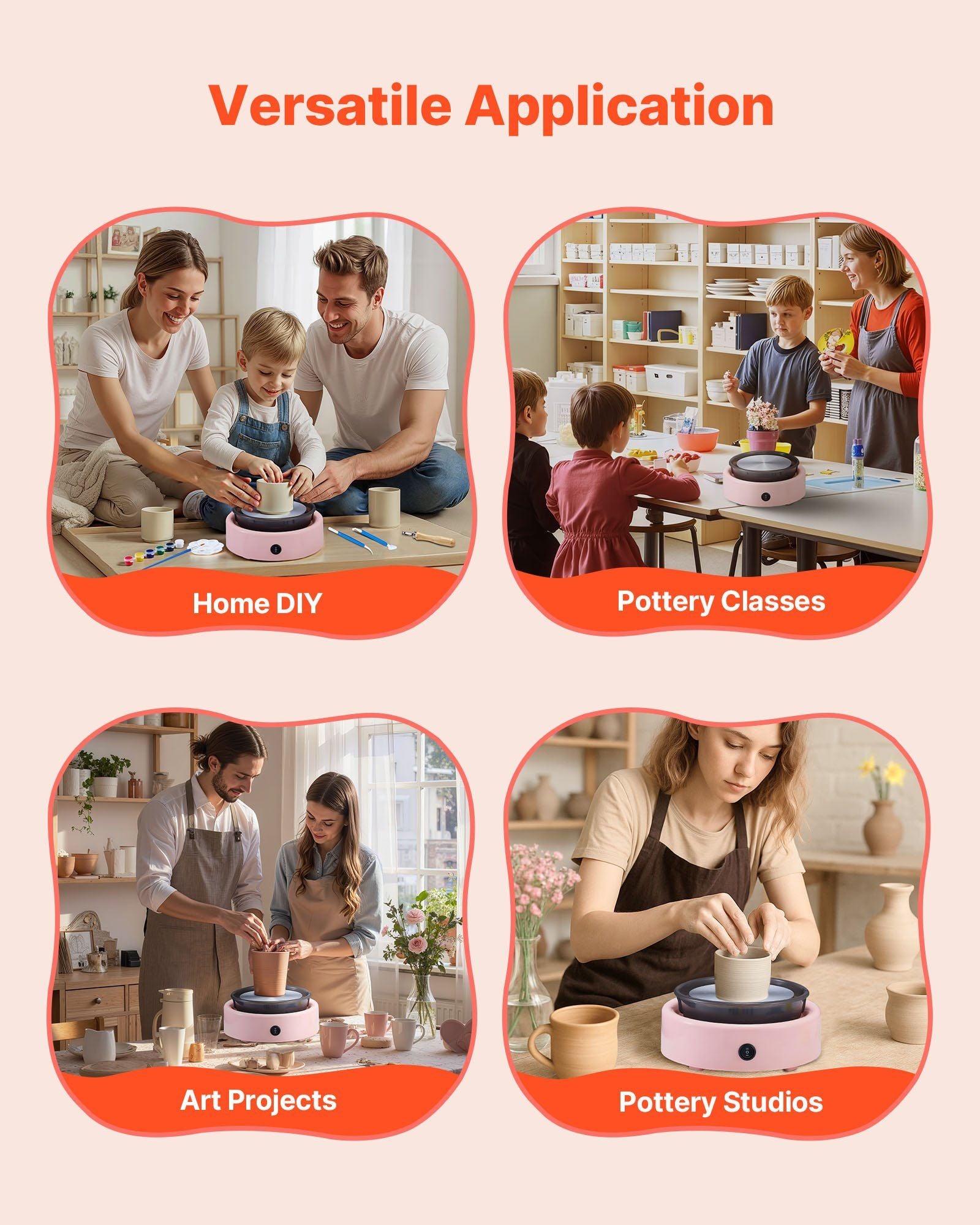 Mini Pottery Wheel, 158 mm Turntable, Forward and Reverse Rotation, Adjustable Speed, Electric Clay Wheel for V952-ETLPJYXFSWJBLVJCA001V3