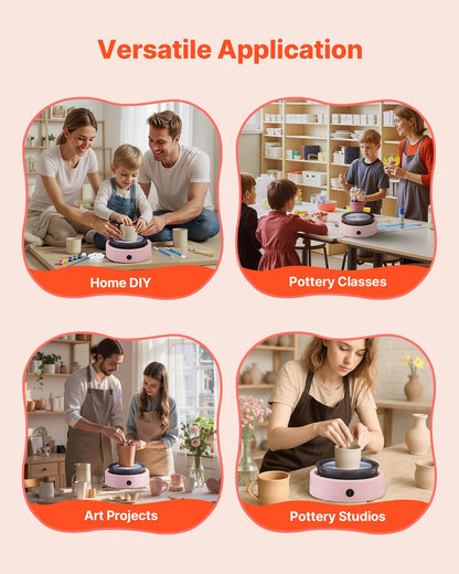 Mini Pottery Wheel, 158 mm Turntable, Forward and Reverse Rotation, Adjustable Speed, Electric Clay Wheel for V952-ETLPJYXFSWJBLVJCA001V3