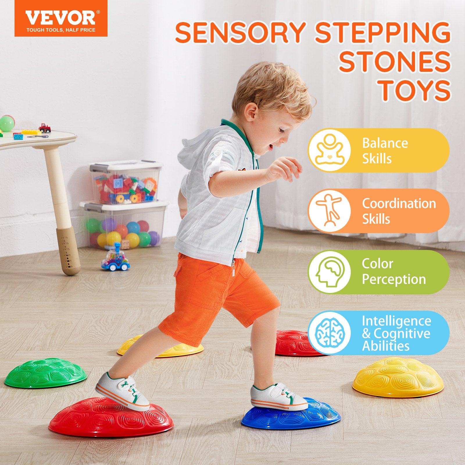 Kids Balance Stepping Stones Sensory Obstacle Course 6 PCS Outdoor Indoor V952-ETPHDJSFSKHGQVJZZV0
