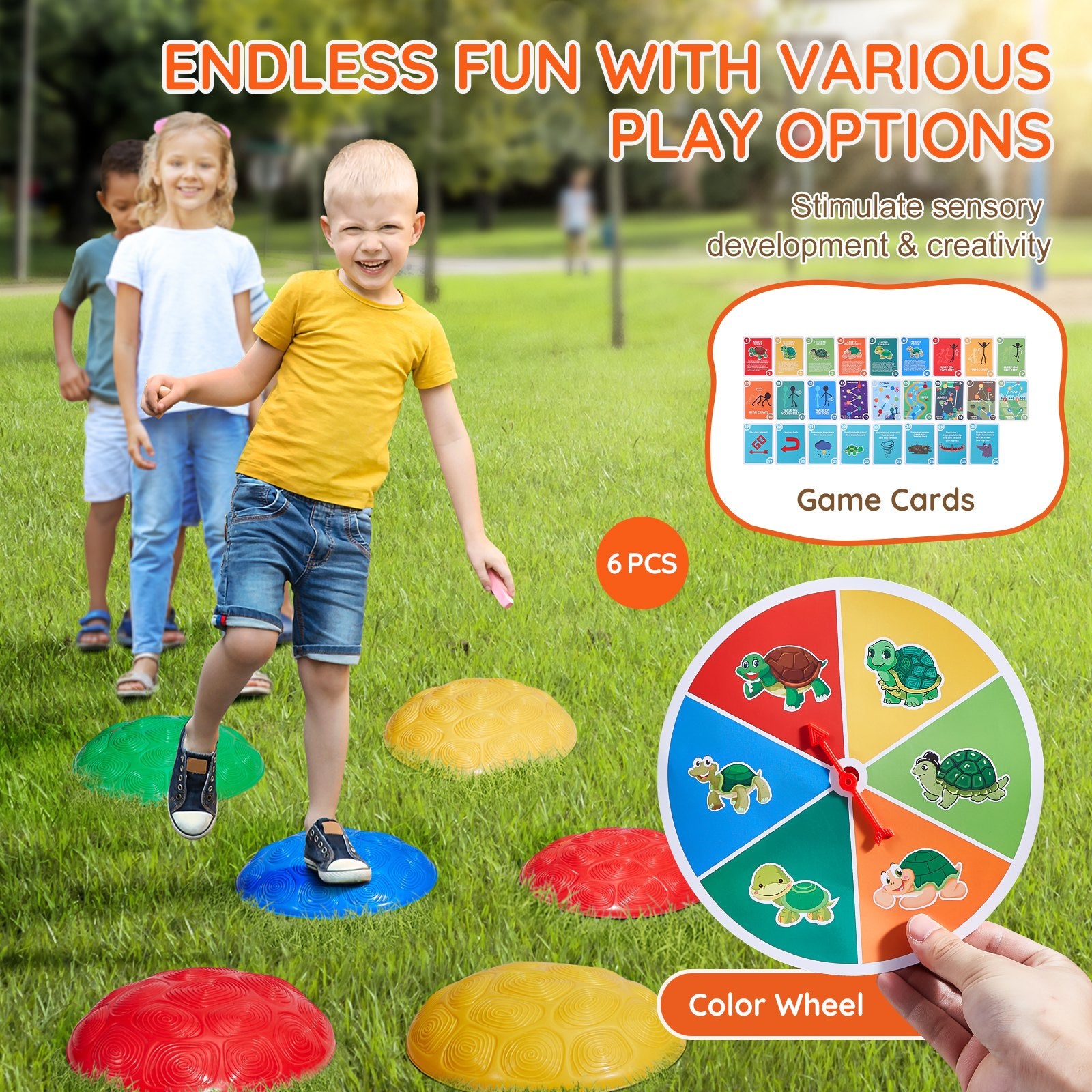 Kids Balance Stepping Stones Sensory Obstacle Course 6 PCS Outdoor Indoor V952-ETPHDJSFSKHGQVJZZV0