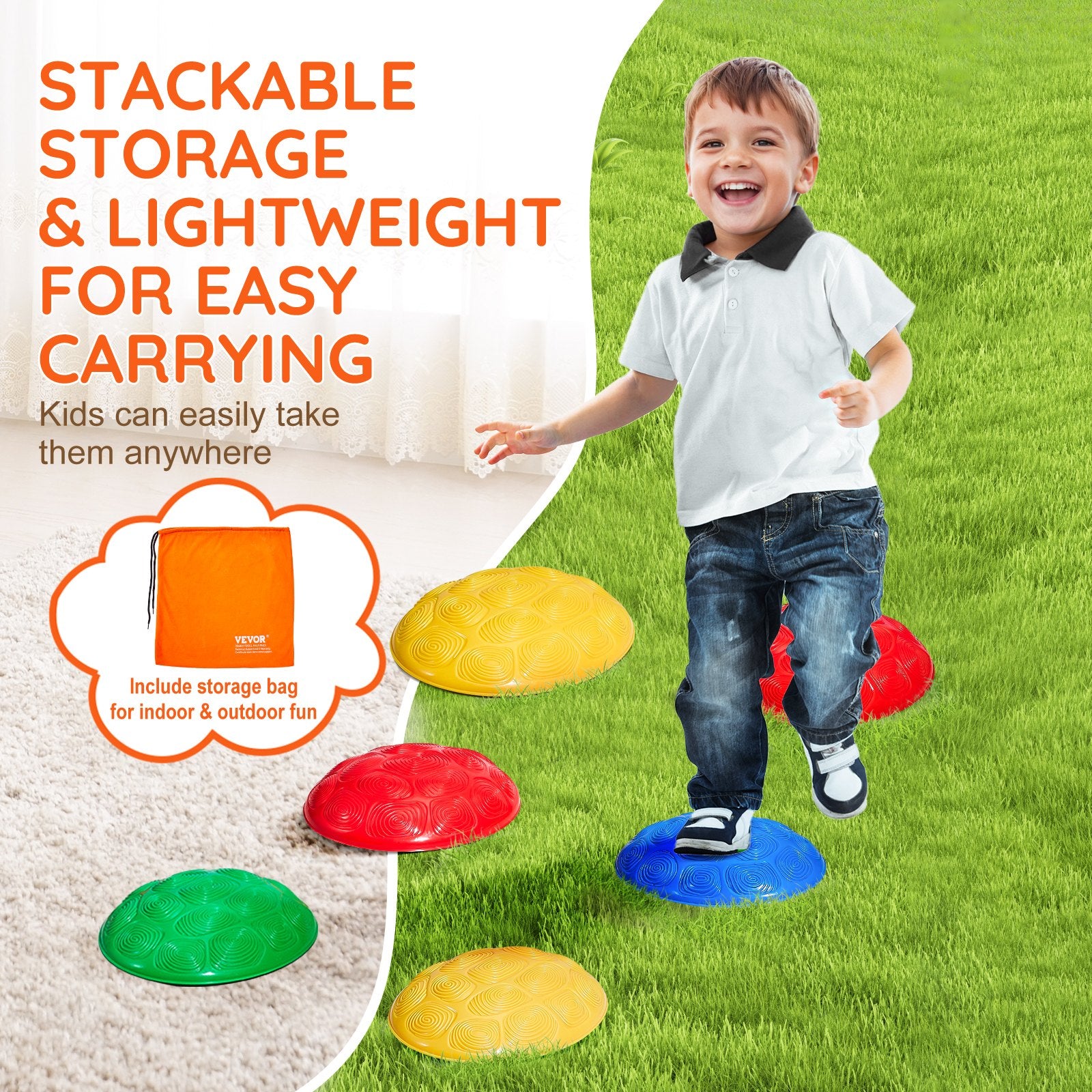 Kids Balance Stepping Stones Sensory Obstacle Course 6 PCS Outdoor Indoor V952-ETPHDJSFSKHGQVJZZV0