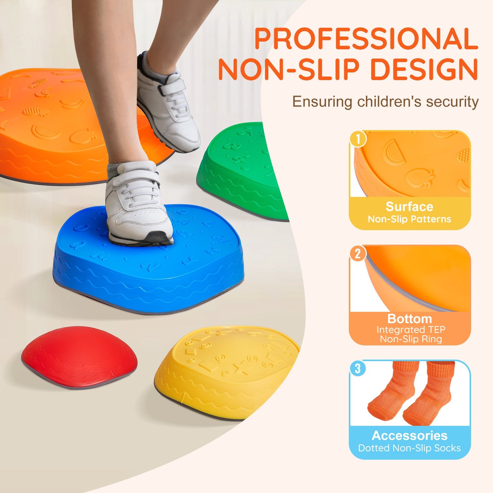 Kids Balance Stepping Stones Sensory Obstacle Course 5 PCS Outdoor Indoor V952-ETPHDJSJHKDB96DGUV0