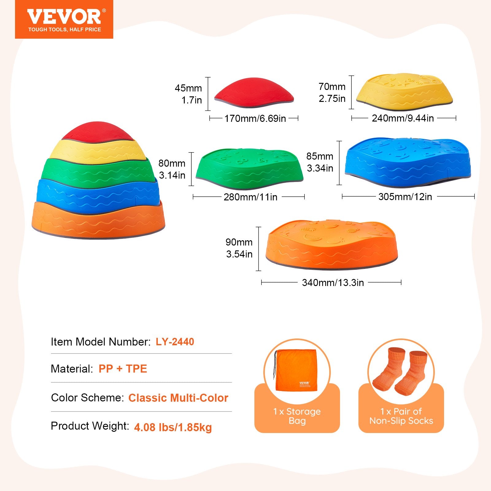 Kids Balance Stepping Stones Sensory Obstacle Course 5 PCS Outdoor Indoor V952-ETPHDJSJHKDB96DGUV0