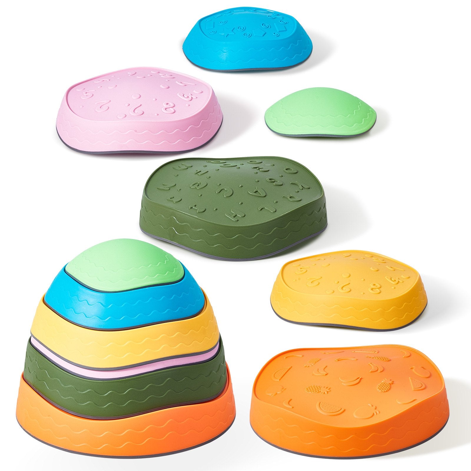 Kids Balance Stepping Stones Sensory Obstacle Course 6 PCS Outdoor Indoor V952-ETPHDJSJHKDBS7SLCV0