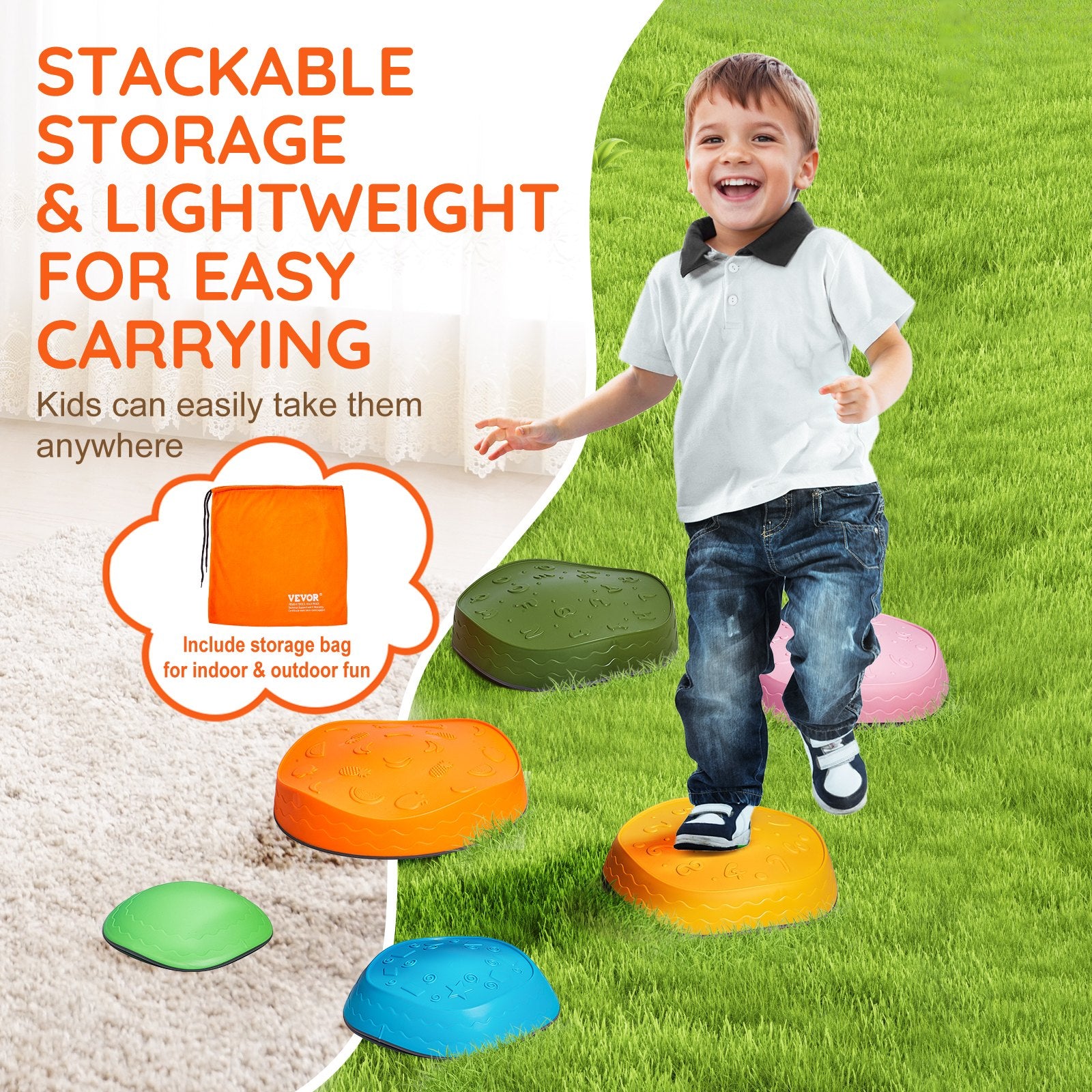 Kids Balance Stepping Stones Sensory Obstacle Course 6 PCS Outdoor Indoor V952-ETPHDJSJHKDBS7SLCV0