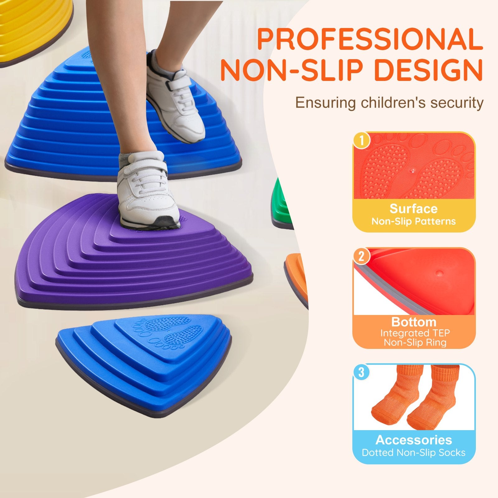 Kids Balance Stepping Stones Sensory Obstacle Course 12 PCS Outdoor Indoor V952-ETPHDJSJHKSJQ96L8V0