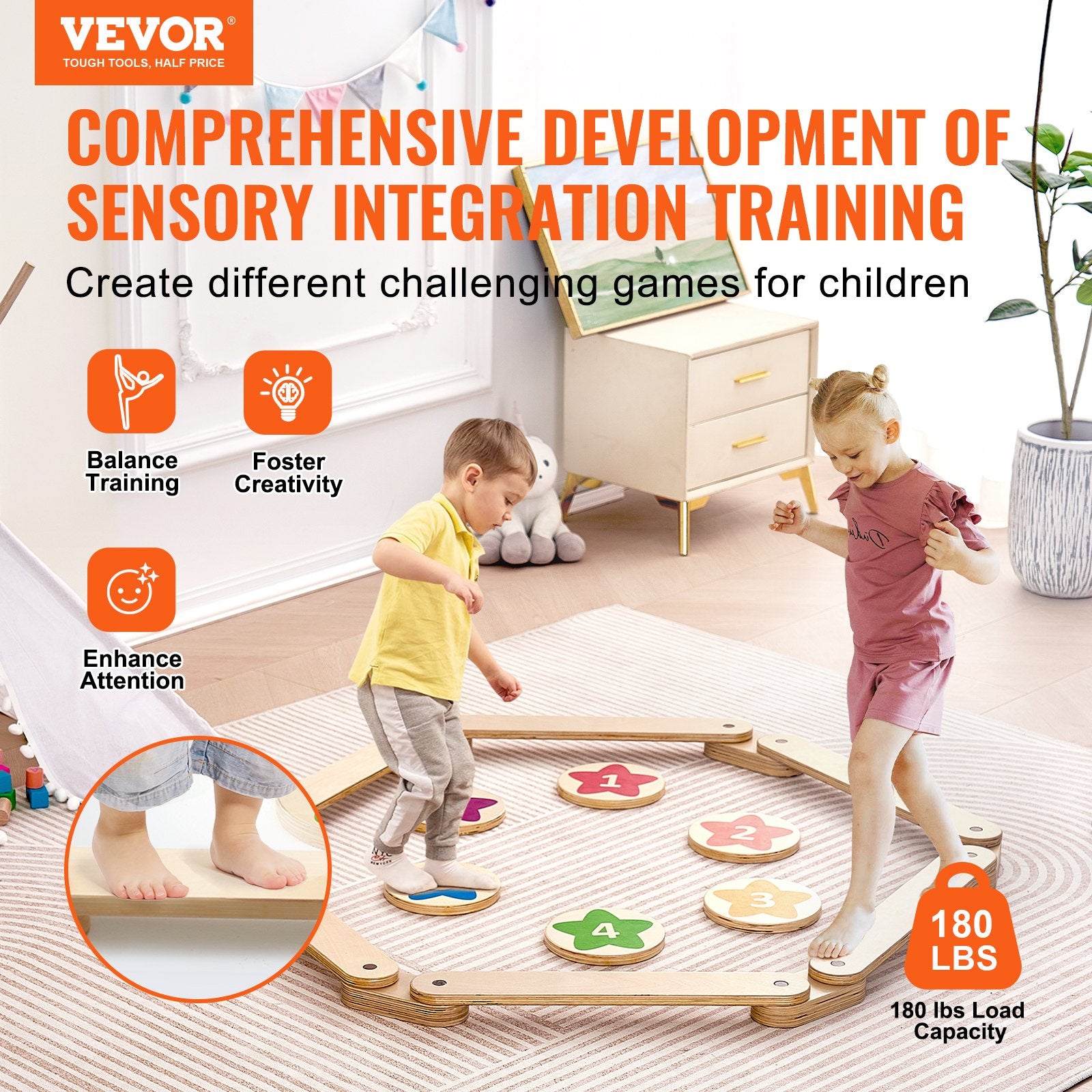Kids Balance Beam Stepping Stones Gymnastics Children Balance Board 6 PCS V952-ETPHMMZGM6B6L7L2DV0