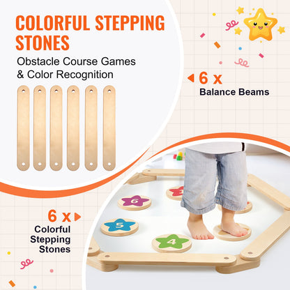 Kids Balance Beam Stepping Stones Gymnastics Children Balance Board 6 PCS V952-ETPHMMZGM6B6L7L2DV0