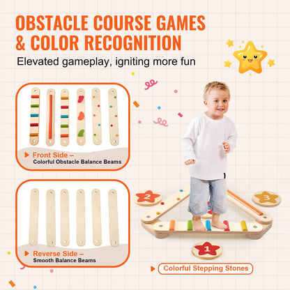 Kids Balance Beam Stepping Stones Gym Obstacle Children Balance Board 6PCS V952-ETPHMMZZAM6B5HOK7V0