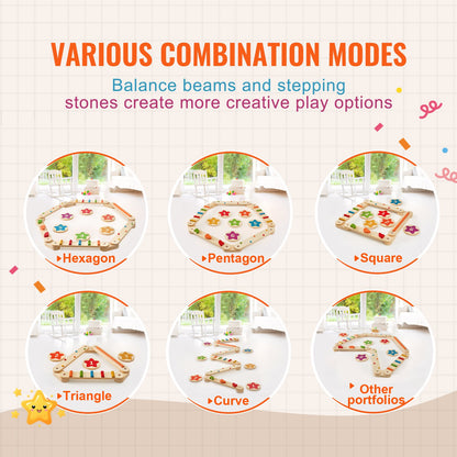 Kids Balance Beam Stepping Stones Gym Obstacle Children Balance Board 6PCS V952-ETPHMMZZAM6B5HOK7V0